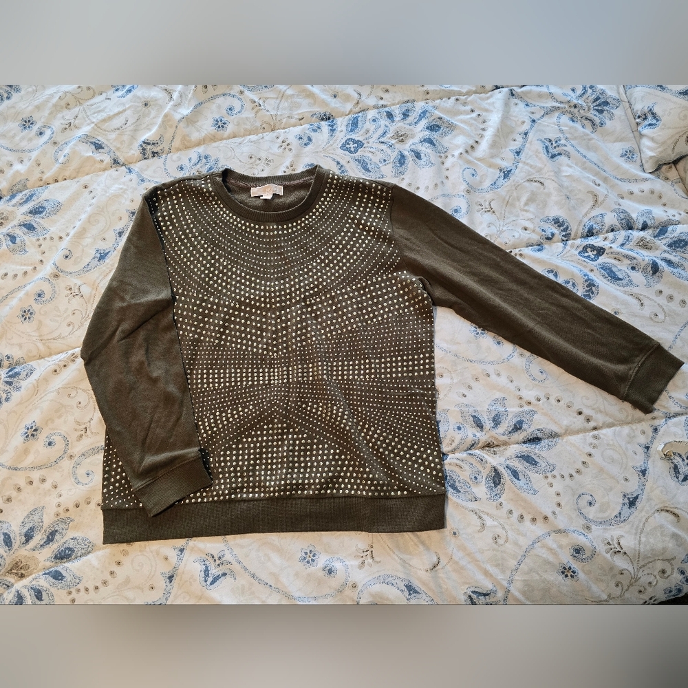 Michael Kors Olive Studded Sweatshirt